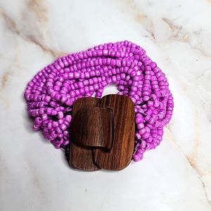Purple beads wood bracelet 🔥 5/$25 Bundle Sale 🔥